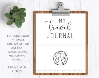 kids travel journal etsy