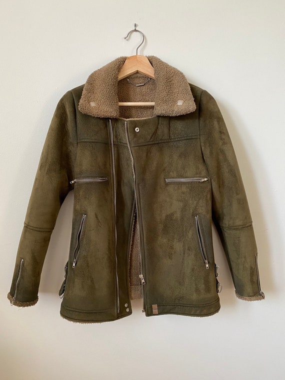 70s Sherpa lined suede jacket