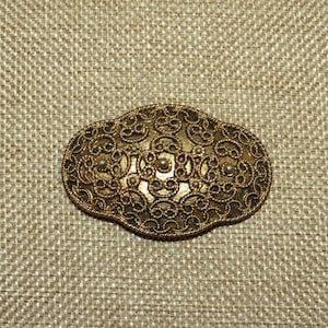Vintage Topazio Portugal Sterling Silver Gold Overlay Pin Brooch