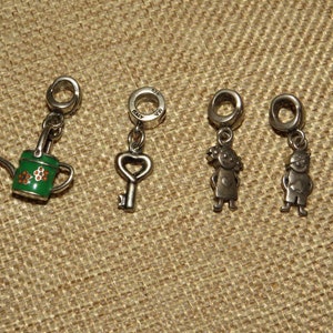 4 Vintage Michael Anthony Sterling Silver Charms Signed MA Italy