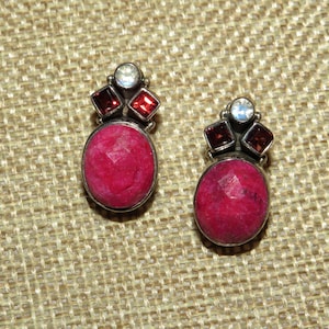 Vintage Nicky Butler Multi Gem Stone Post Earrings - India