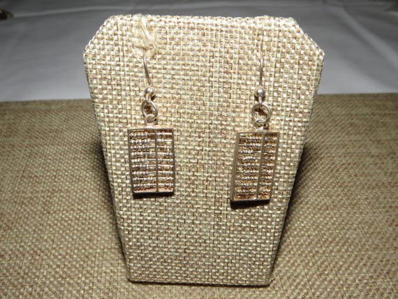 Vintage Sterling Silver Abacus Dangle Earrings