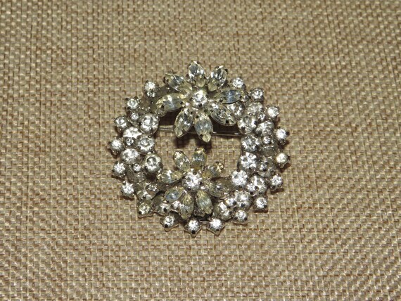 Vintage Jay Flex Sterling Silver Round Rhinestone… - image 1