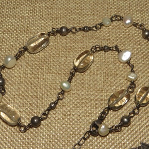 Vintage Silpada Süsswasserperlen Kristall und Sterling Silber Perlenkette