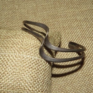 Vintage Sterling Silver Wavy Cuff Bracelet