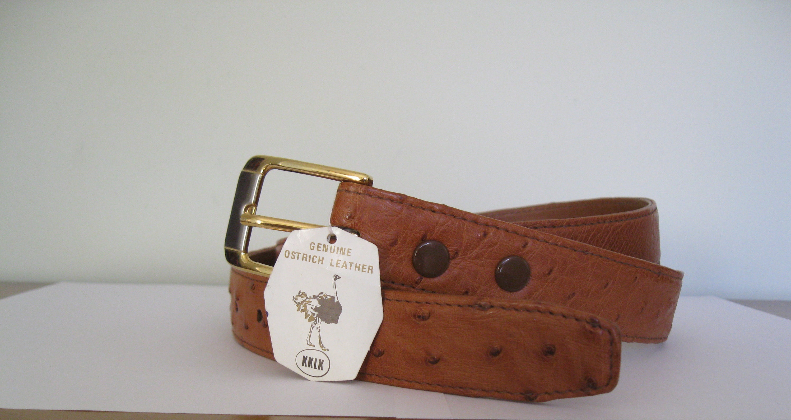 OSTRICH Belt Strap for LOUIS VUITTON Signature Buckle, Genuine Ostrich