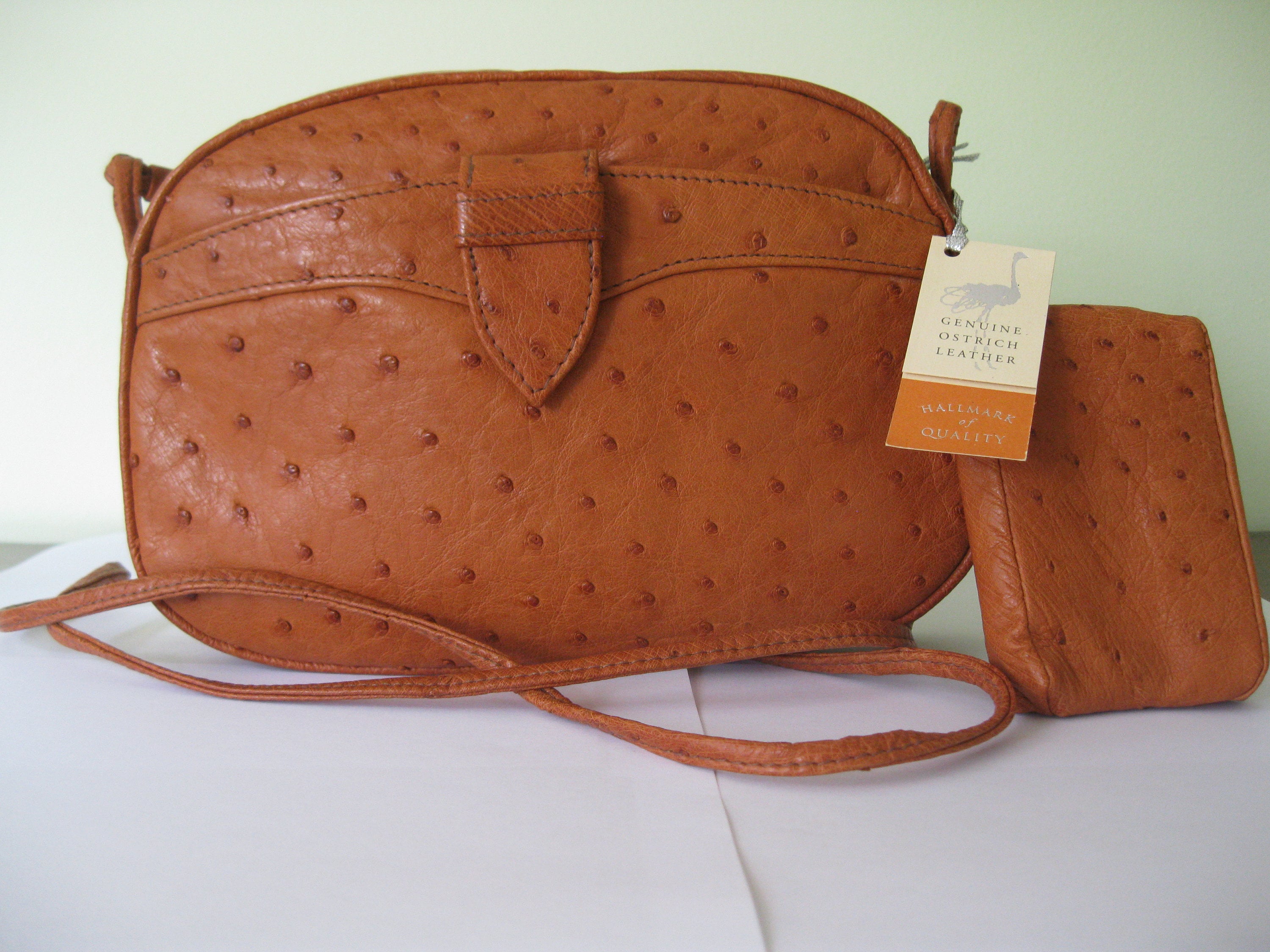 Real Ostrich Skin Hand Bag Real Real Ostrich Leather - Gem