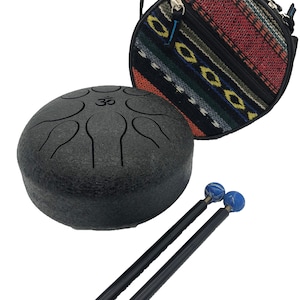 8 Notes Steel Tongues Drum Happy Drum 6 Inch Black
