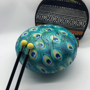 8 notes steel tongues drum Happy Drum 10 inch turquoise