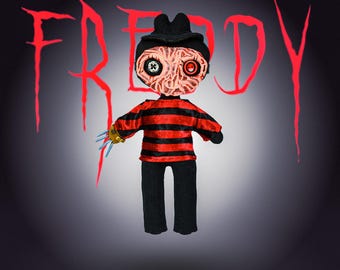 Handmade Horror Art Doll: Spooky Gothic Halloween Decoration Freddy