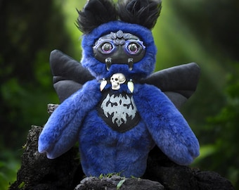Gothic Magical Forest Art Doll - Dark Fantasy Moth Plush