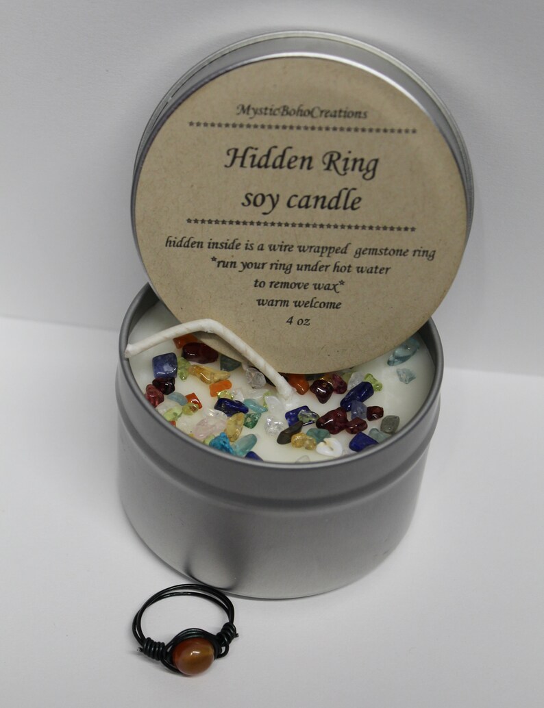Hidden ring surprise candle soy candle with prize inside Etsy