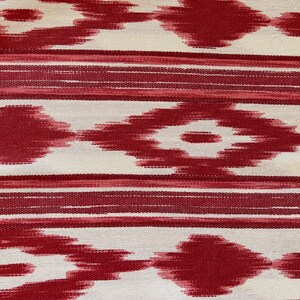 Telas de Lengua ROJAS de alta calidad vendidas por metro - 2,80 mtr. Telas mallorquinas anchas, telas marineras, ikat, telas lengüeta, cojines, tapicerías, y mucho más.