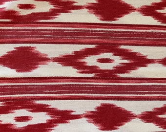 High-quality fabric by the meter, red tongue fabric - 2.80 meters wide, Mallorcan fabrics, maritime fabrics, ikat, tongue fabric, cushions, upholstery, and much more.