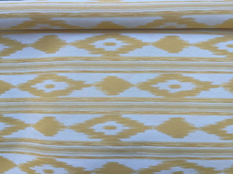 Sold by the meter: Telas de Lengua YELLOW – 2.80 m wide, Mallorcan fabrics, maritime fabrics, ikat, tongue fabrics, flame fabrics, Mallorca design image 1