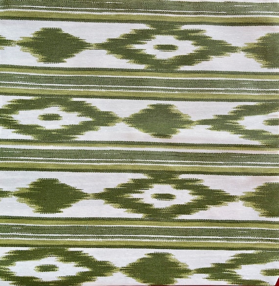 Hochwertige Meterware "Telas de Lengua" Lindgrün/weiß 2,80 mtr. breit Mallorca Stoffe mallorquinische Stoffe maritime Stoffe Kissen,Vorhänge