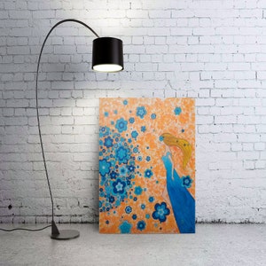 Bloom in wind, my painting print in canvas, 65x54cm.