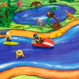 Jungle-educational,developing,interesting,board game-play mat,for playing with a minifigures,590x690mm,(23,23x27,56 inc)or another size