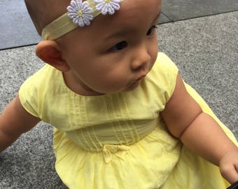Baby headband - Yellow Daisy