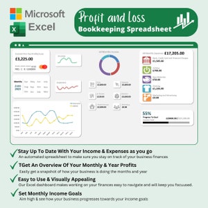 Basic Income & Expenses Spreadsheet for small business, Monthly Bookkeeping Excel Template, monthly budget excel spreadsheet template
