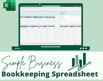 Basic Income & Expenses Spreadsheet for small business, Monthly Bookkeeping Excel Template, monthly budget excel spreadsheet template