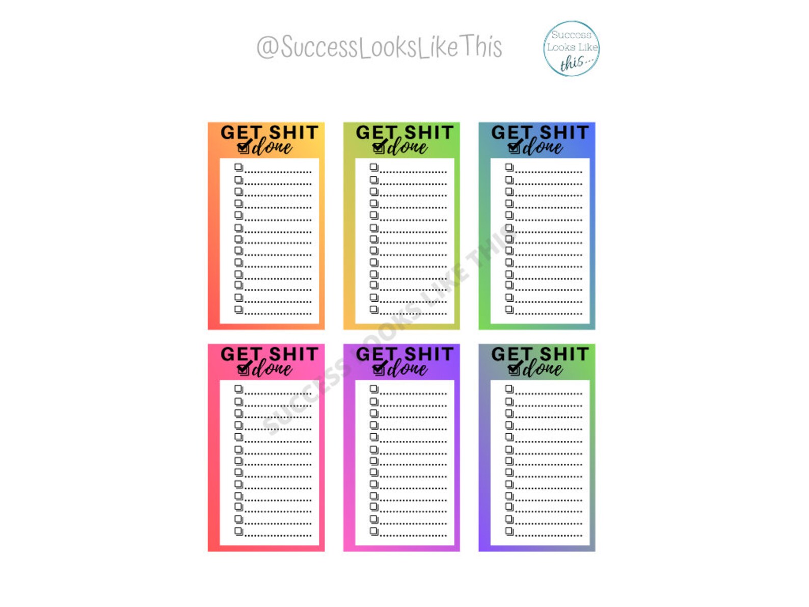 Get Shit Done to Do List Printable Stickers Habit Tracker | Etsy