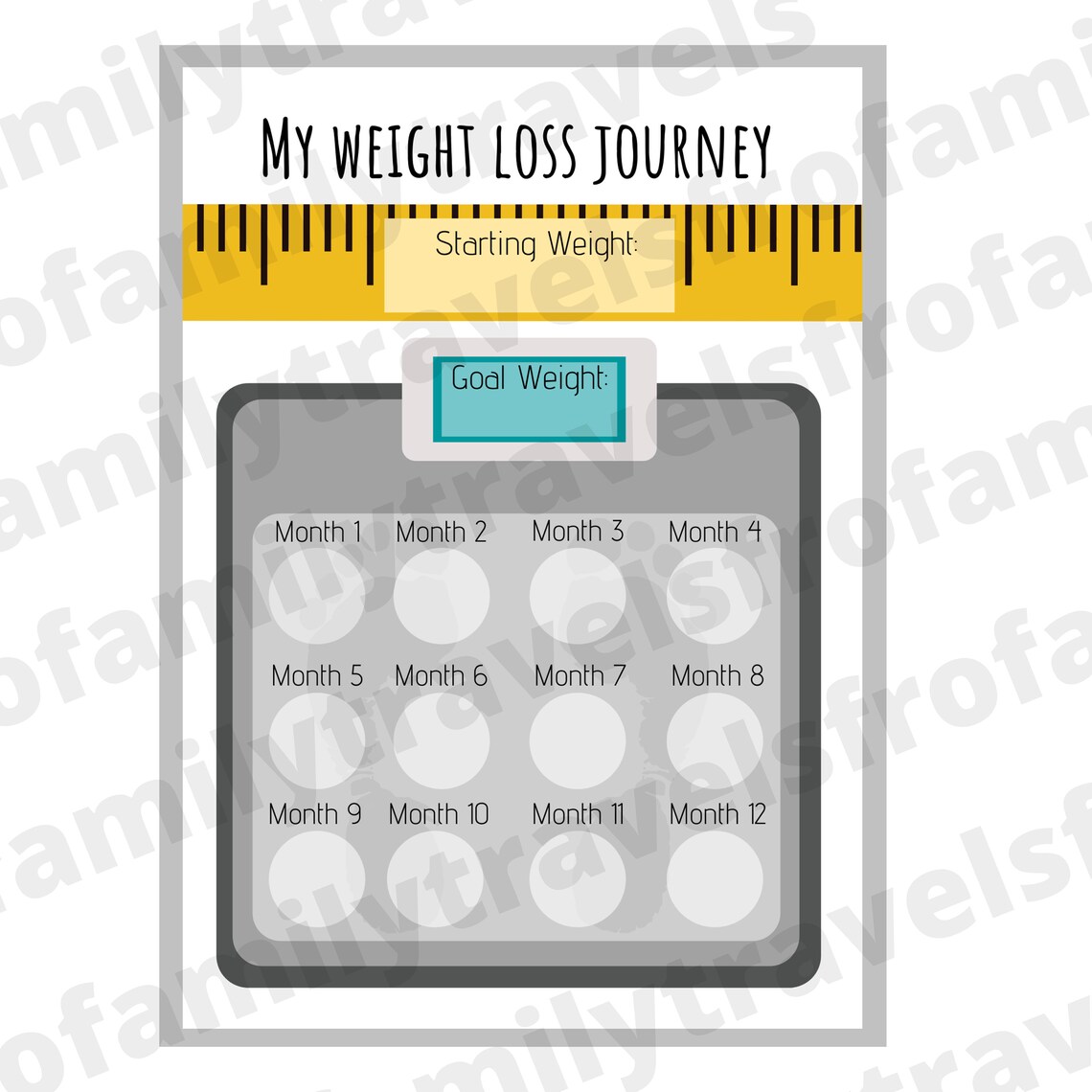 Weight Loss Journey Tracker Printable Planner Bullet Journal - Etsy