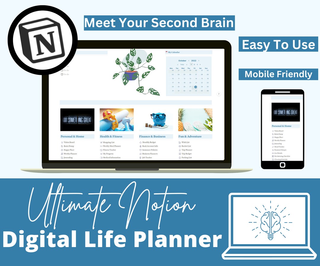 Dream Life Planner Digital, Go Girl Budget Planner, Notion Template
