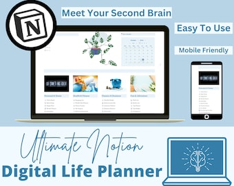 Notion Template Life Planner, Notion Dashboard, ADHD 2023 Digital Planner, digitale planner 2022 2023, notion todo template