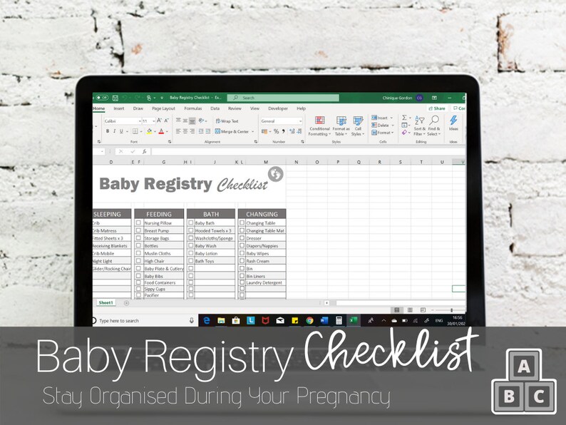Editable Printable Baby Registry Checklist Excel Mom Planner Etsy