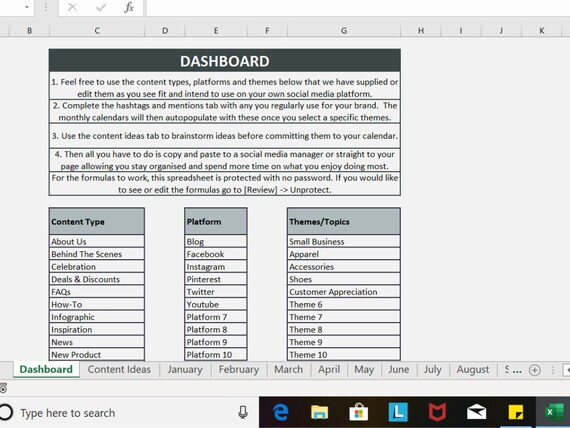 2022 Social Media Content Calendar Excel 2021 2022 Social | Etsy