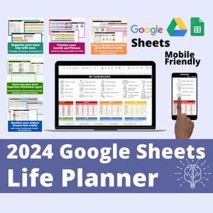 ADHD Digital life planner, 2024 Digital All In One Planner Google Sheets, Autism planner, adhd planner adults, digital planner google drive