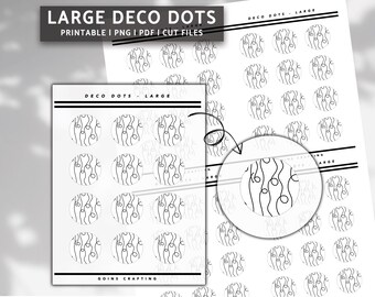 LARGE DECO DOTS, minimal planner stickers, journal stickers, digital stickers, bullet journal, hobonichi