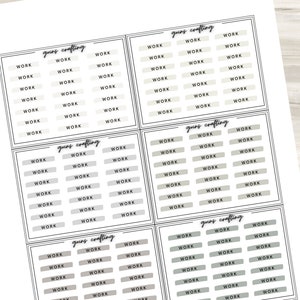 Pegatinas de script de trabajo, pegatinas de encabezado de script, pegatinas de planificador mínimo, pegatinas de diario, pegatinas funcionales, pegatinas digitales, imagen 5