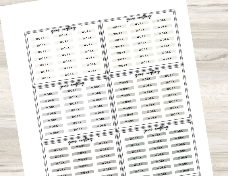 Pegatinas de script de trabajo, pegatinas de encabezado de script, pegatinas de planificador mínimo, pegatinas de diario, pegatinas funcionales, pegatinas digitales, imagen 5