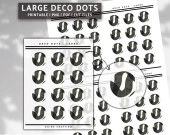 LARGE DECO DOTS, minimal planner stickers, journal stickers, digital stickers, bullet journal, hobonichi