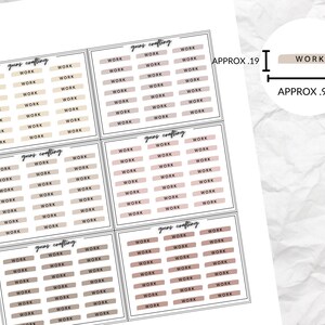 Pegatinas de script de trabajo, pegatinas de encabezado de script, pegatinas de planificador mínimo, pegatinas de diario, pegatinas funcionales, pegatinas digitales, imagen 3