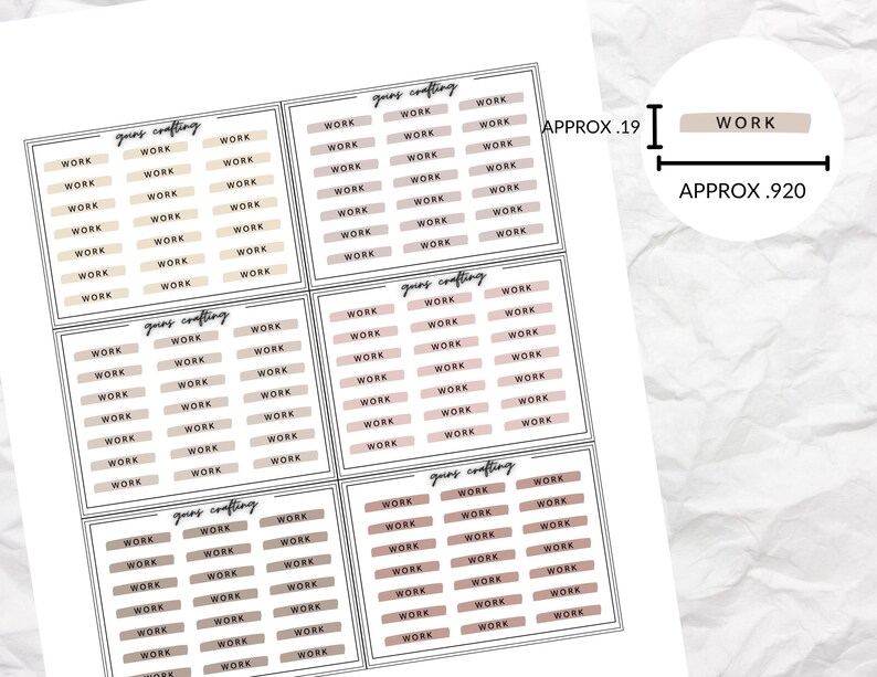 Pegatinas de script de trabajo, pegatinas de encabezado de script, pegatinas de planificador mínimo, pegatinas de diario, pegatinas funcionales, pegatinas digitales, imagen 3