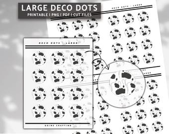 LARGE DECO DOTS, minimal planner stickers, journal stickers, digital stickers, bullet journal, hobonichi