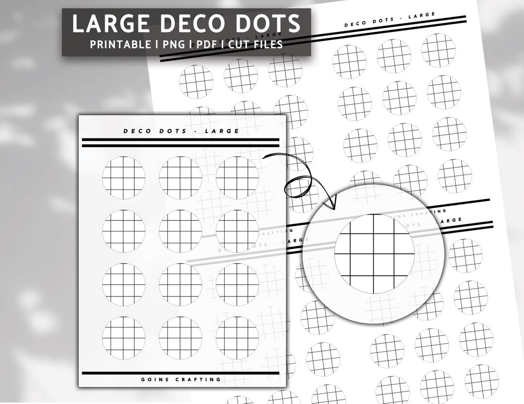 LARGE DECO DOTS, Minimal Planner Stickers, Journal Stickers, Digital ...