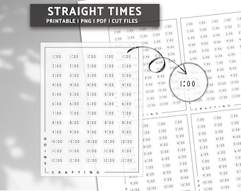 Time number stickers straight 2, hobonichi stickers, minimal planner stickers, functional stickers, bullet journal stickers,