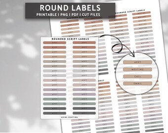 APPT/MEETING rounded script label stickers, hobonichi stickers minimal planner stickers, functional stickers, bullet journal stickers