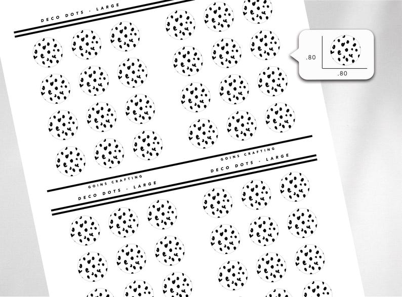 LARGE DECO DOTS, Minimal Planner Stickers, Journal Stickers, Digital ...