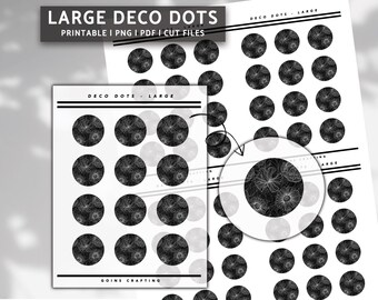 LARGE DECO DOTS, minimal planner stickers, journal stickers, digital stickers, bullet journal, hobonichi