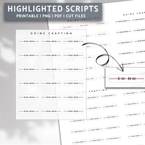 ATT GÖRA markerat manus, minimalistiska plannerklistermärken, journalklistermärken, funktionella klistermärken, digitala klistermärken, bullet journal-klistermärken