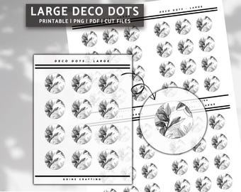 LARGE DECO DOTS, minimal planner stickers, journal stickers, digital stickers, bullet journal, hobonichi