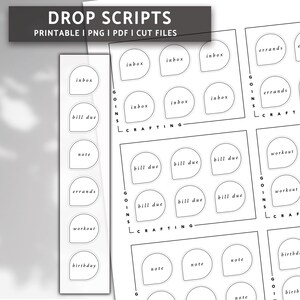 Drop script stickers,day to day italic, minimal planner stickers, functional stickers, bullet journal stickers,hobonichi sticker