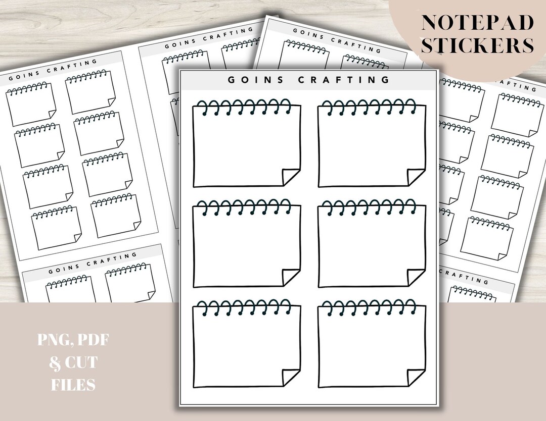 Notepad Stickers, Minimal Planner Stickers, Journal Stickers