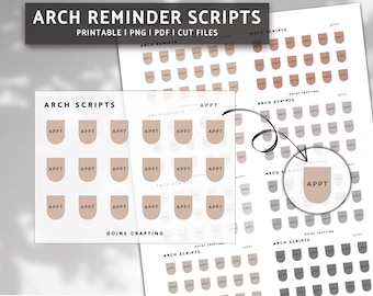APPT Arch Reminder Scripts, minimal planner stickers, journal stickers, functional stickers, digital stickers, printable stickers