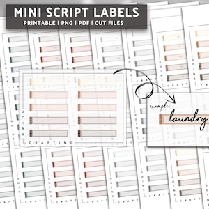 Puede incluir: Etiquetas de escritura mini imprimibles con una variedad de colores y diseños. Las etiquetas son perfectas para organizar y etiquetar artículos en su hogar, oficina o sala de manualidades. Las etiquetas están diseñadas para ser recortadas y utilizadas con una etiquetadora o escritas a mano.